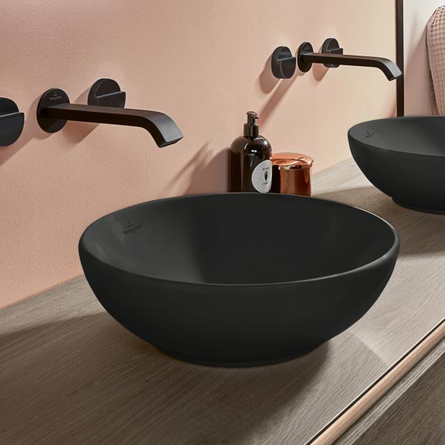 Villeroy & Boch Loop & Friends countertop washbasin ebony, with CeramicPlus, with overflow