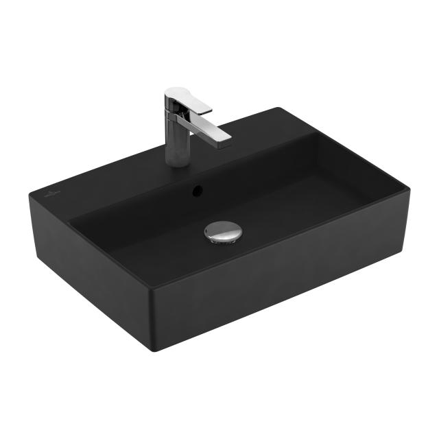 Villeroy & Boch Memento 2.0 countertop washbasin glossy black, with CeramicPlus, with overflow