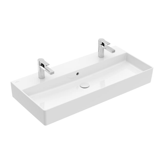 Villeroy & Boch Memento 2.0 double washbasin white, with CeramicPlus, with overflow, ungrounded