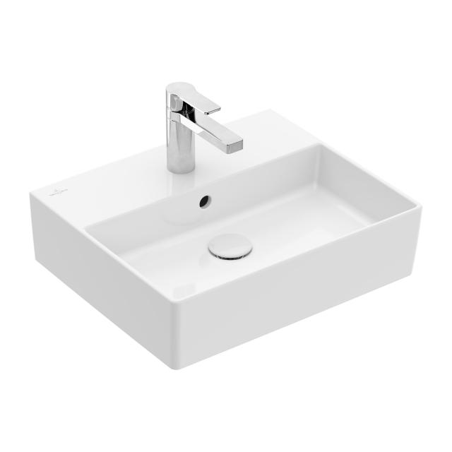 Villeroy & Boch Memento 2.0 Handwaschbecken weiß mit CeramicPlus, mit 1 Hahnloch, mit Überlauf, ungeschliffen