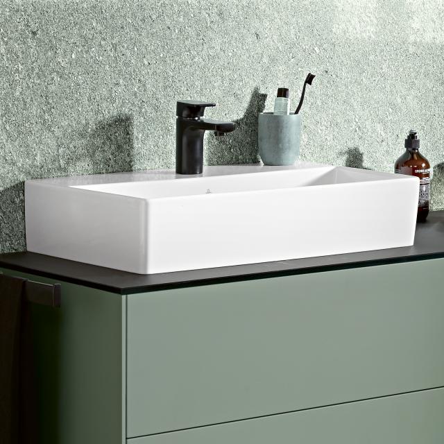 Villeroy & Boch Memento 2.0 washbasin white, with CeramicPlus, with 1 tap hole, without overflow, grounded