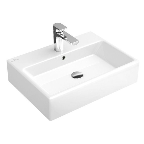Villeroy & Boch Memento washbasin white, with 1 tap hole, ungrounded, with overflow
