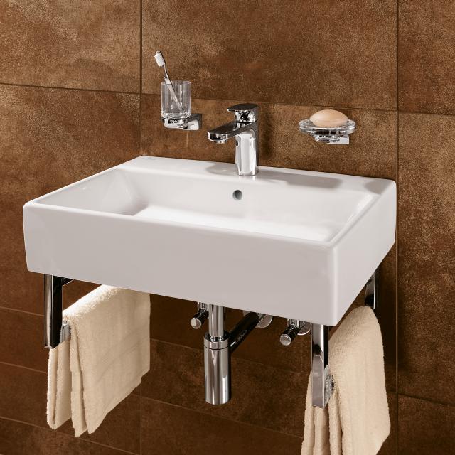 Villeroy & Boch Memento washbasin white, with CeramicPlus, with 1 tap hole, ungrounded, with overflow