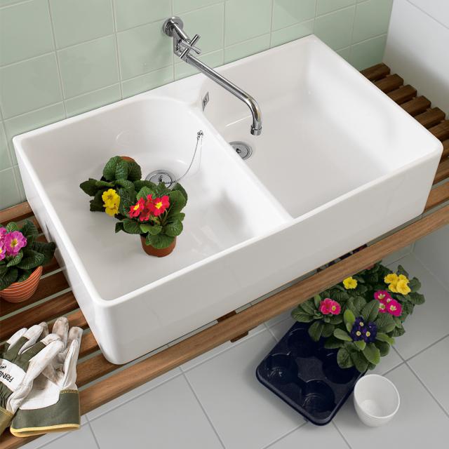 Villeroy & Boch O.novo double sink white, with CeramicPlus