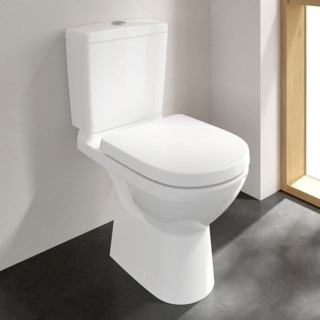 Villeroy & Boch O.novo floorstanding close-coupled washdown toilet rimless, white, with CeramicPlus