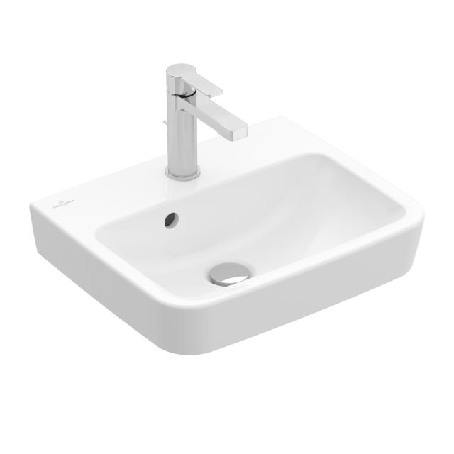 Villeroy & Boch O.novo hand washbasin white, with CeramicPlus, with 1 tap hole, ungrounded, with overflow