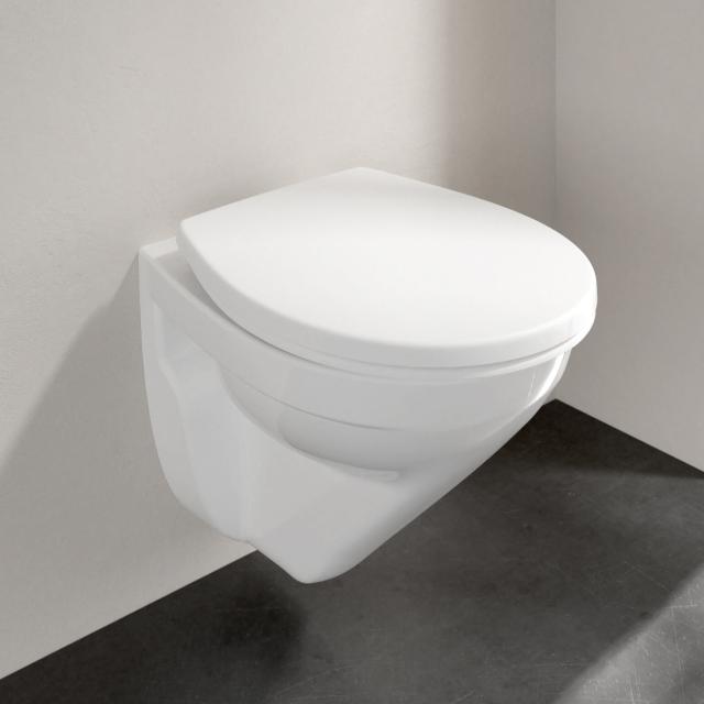 Villeroy & Boch O.novo wall-mounted washdown toilet Compact, open flush rim, with toilet seat