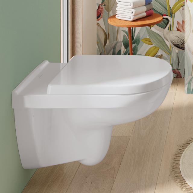 Villeroy & Boch O.novo wall-mounted washdown toilet white, with CeramicPlus and AntiBac