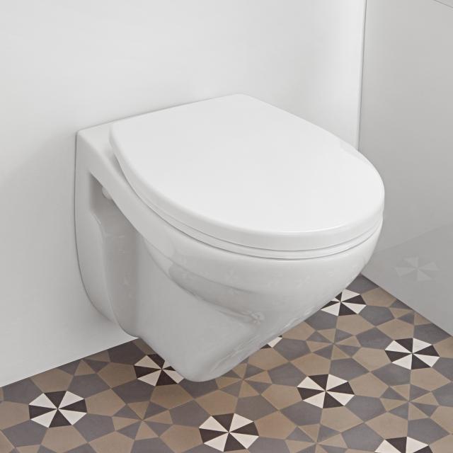 Villeroy & Boch O.novo wall-mounted washdown toilet, open flush rim, with toilet seat