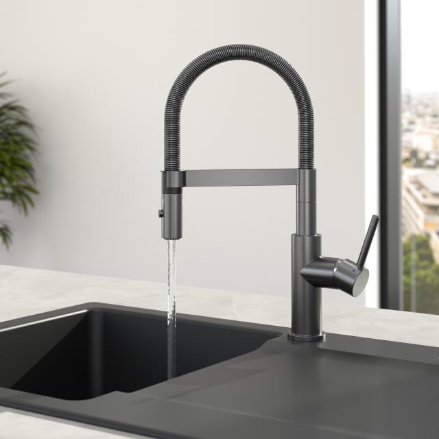 Villeroy & Boch Steel Expert Compact single-lever kitchen mixer tap anthracite