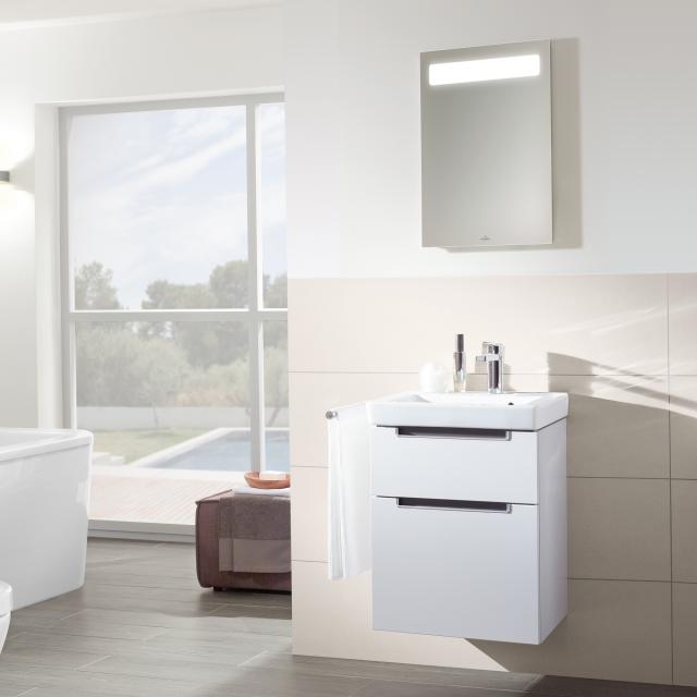 Villeroy & Boch Subway 2.0 hand washbasin with vanity unit and More to See 14 mirror