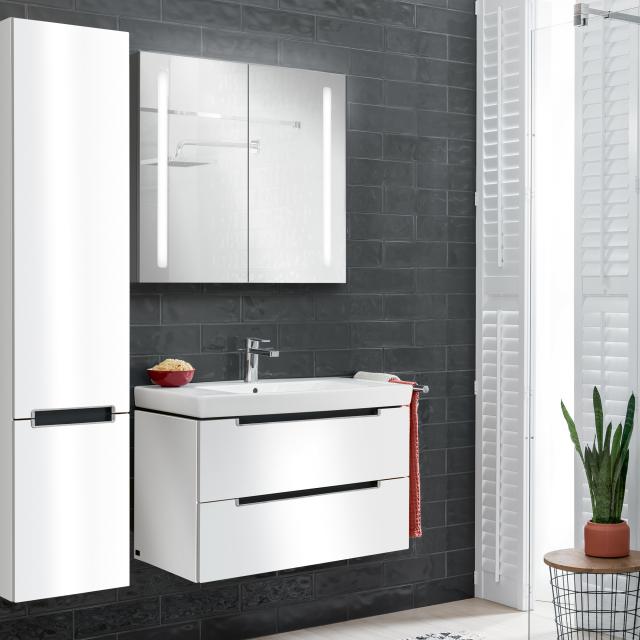 Villeroy & Boch Subway 2.0 washbasin with vanity unit and My View 14 mirror cabinet