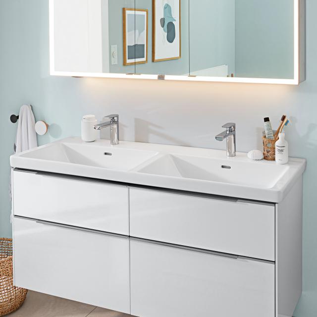 Villeroy & Boch Subway 3.0 double vanity washbasin white, with CeramicPlus, with 2 tap holes, without overflow