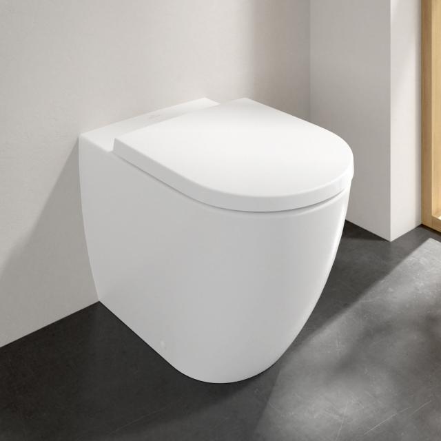 Villeroy & Boch Subway 3.0 wall-mounted, washdown toilet TwistFlush with toilet seat stone white, with CeramicPlus, toilet seat with soft-close & removable