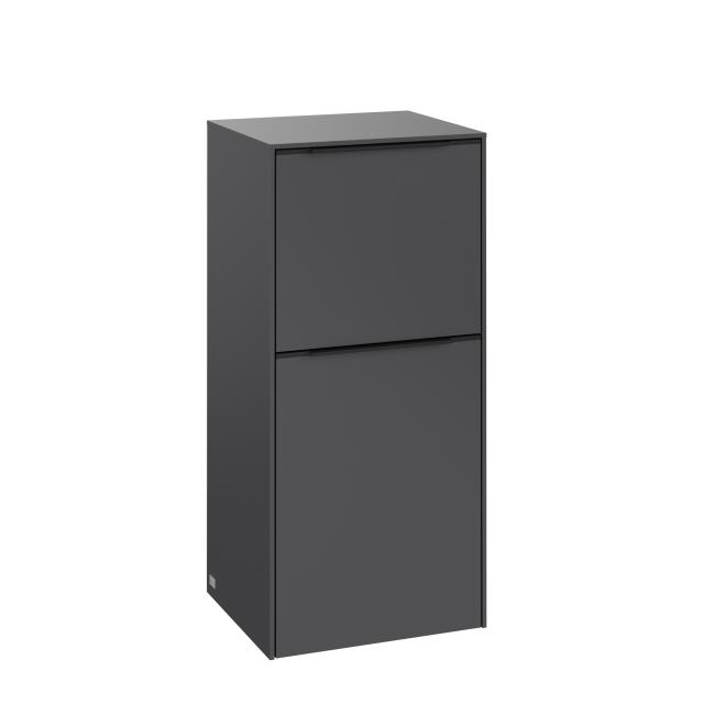 Villeroy & Boch Subway 3.0 side unit with 1 door and 1 pull-out compartment front graphite / corpus graphite, handle strip volcano black
