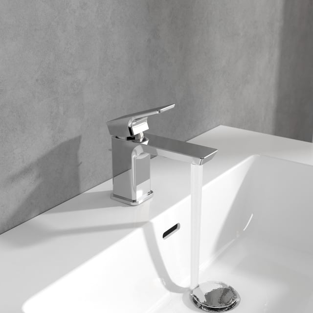 SMALIIBUSS Waschbecken-Armatur Matt Schwarz – Stylischer Wasserhahn Fürs Bad, Mit 2 Griffen & Einfacher Montage