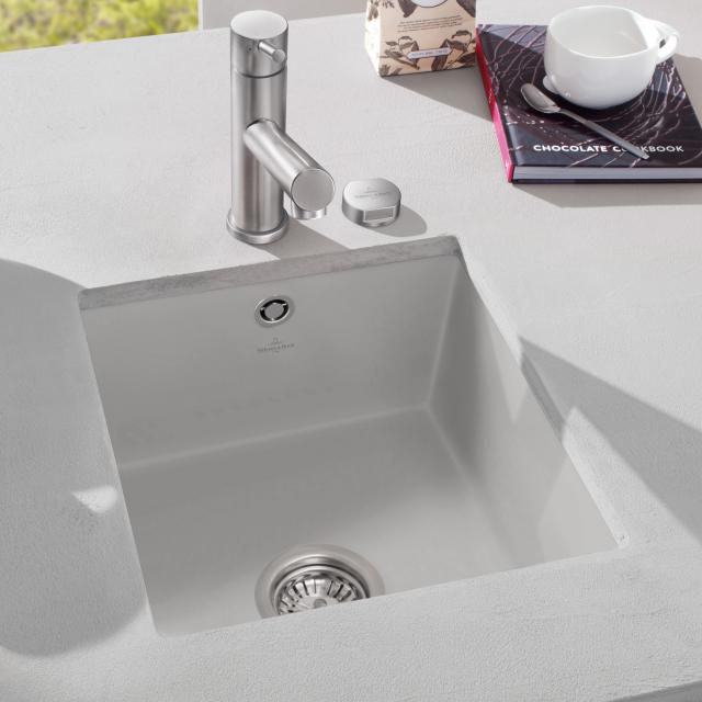 Villeroy & Boch Subway 45 SU kitchen sink fossil, with pop-up operation