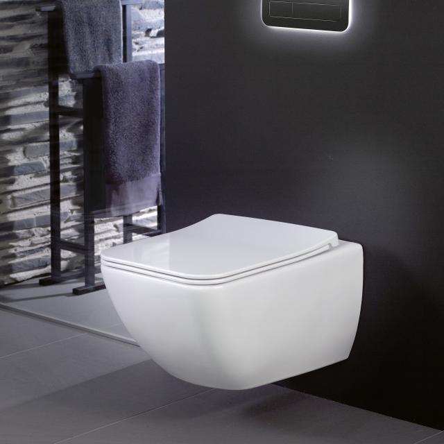Villeroy & Boch Venticello combi pack wall-mounted washdown toilet, open flush rim, with toilet seat white, with CeramicPlus