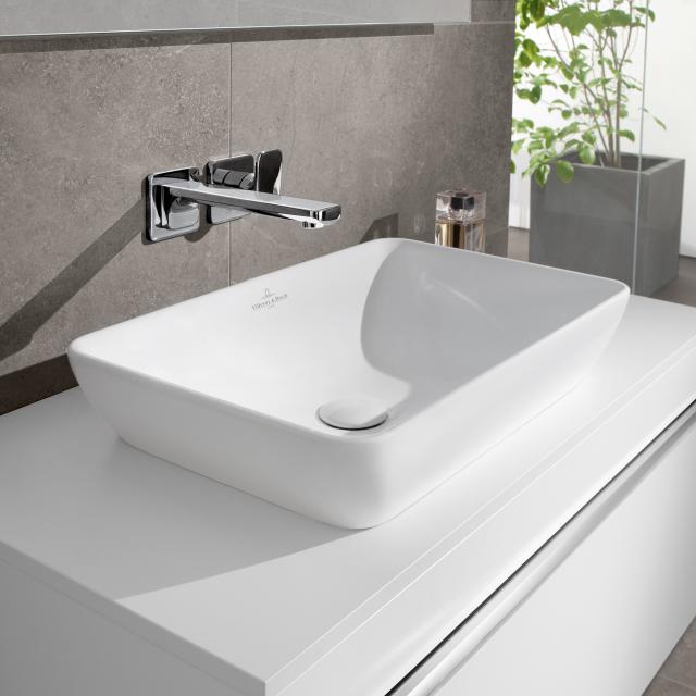 Villeroy & Boch Venticello semi-recessed countertop washbasin white, with CeramicPlus