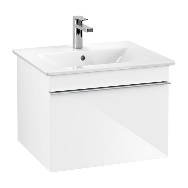 Villeroy & Boch Venticello vanity unit with 1 pull-out compartment front glossy white / corpus glossy white, chrome handle