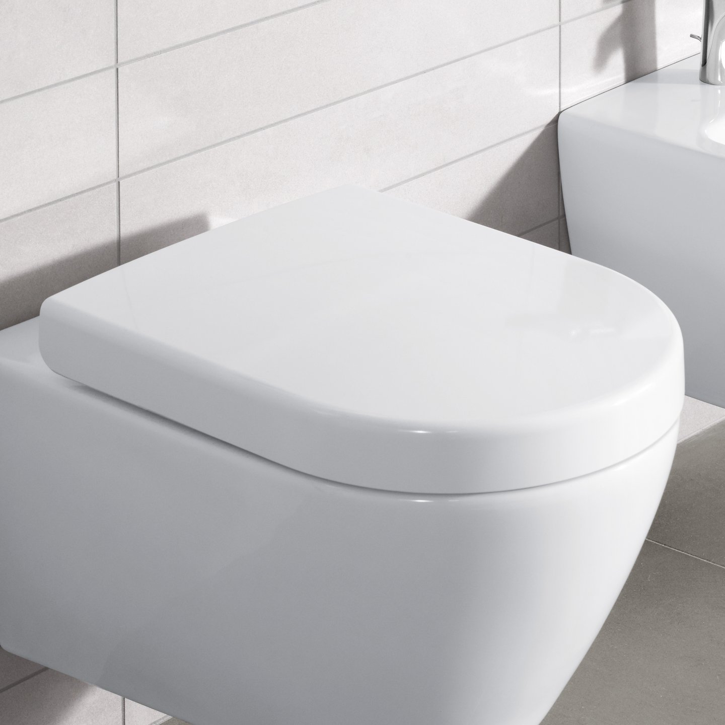 Logisch Ambient bezig Villeroy & Boch Subway 2.0 toilet seat, removable white, with soft close -  9M68S101 | REUTER