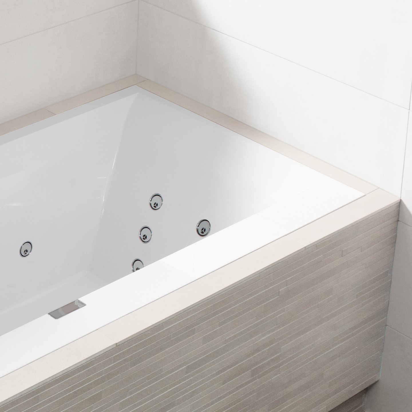 Kenmerkend Massage Tussen Villeroy & Boch Squaro Edge 12 Duo rectangular whirlbath, built-in white,  with Special CombiPool Active, with bath filler - UAP180SQE2B2V01 | REUTER