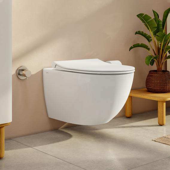 VitrA Aquacare Sento wall-mounted washdown toilet set with bidet function, with toilet seat without integrated fitting