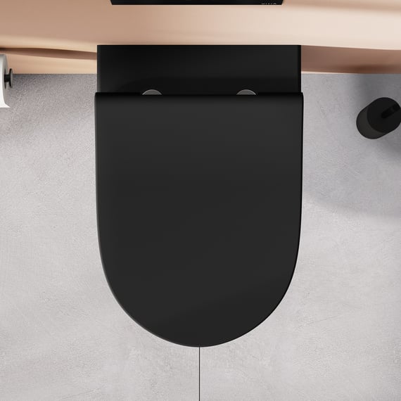 Centoco WC-Sitz DSAZ620-407 Schwarz, Länglich – Robuster Kunststoff, Kratzfeste Oberfläche
