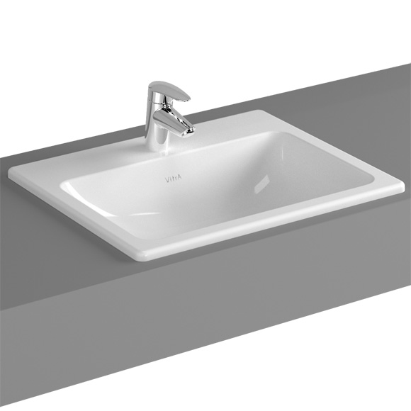 VitrA S20 drop-in washbasin, with 1 tap hole