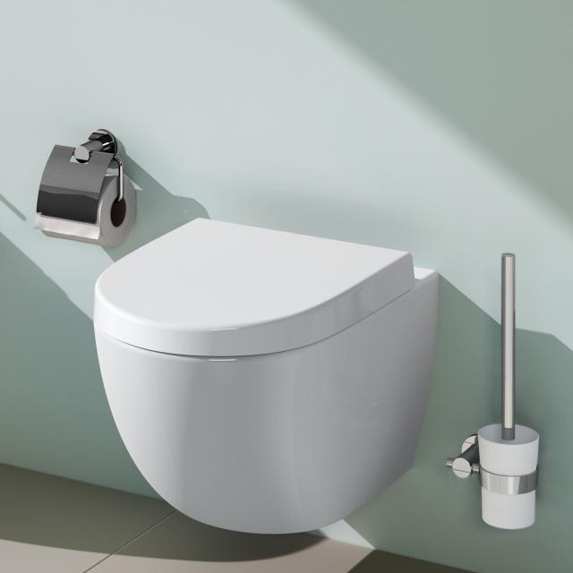 VitrA Sento wall-mounted washdown toilet with flushing rim, white, with VitrAclean