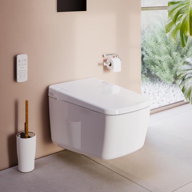 VitrA V-Care Prime Lite wall-mounted shower toilet, with toilet seat