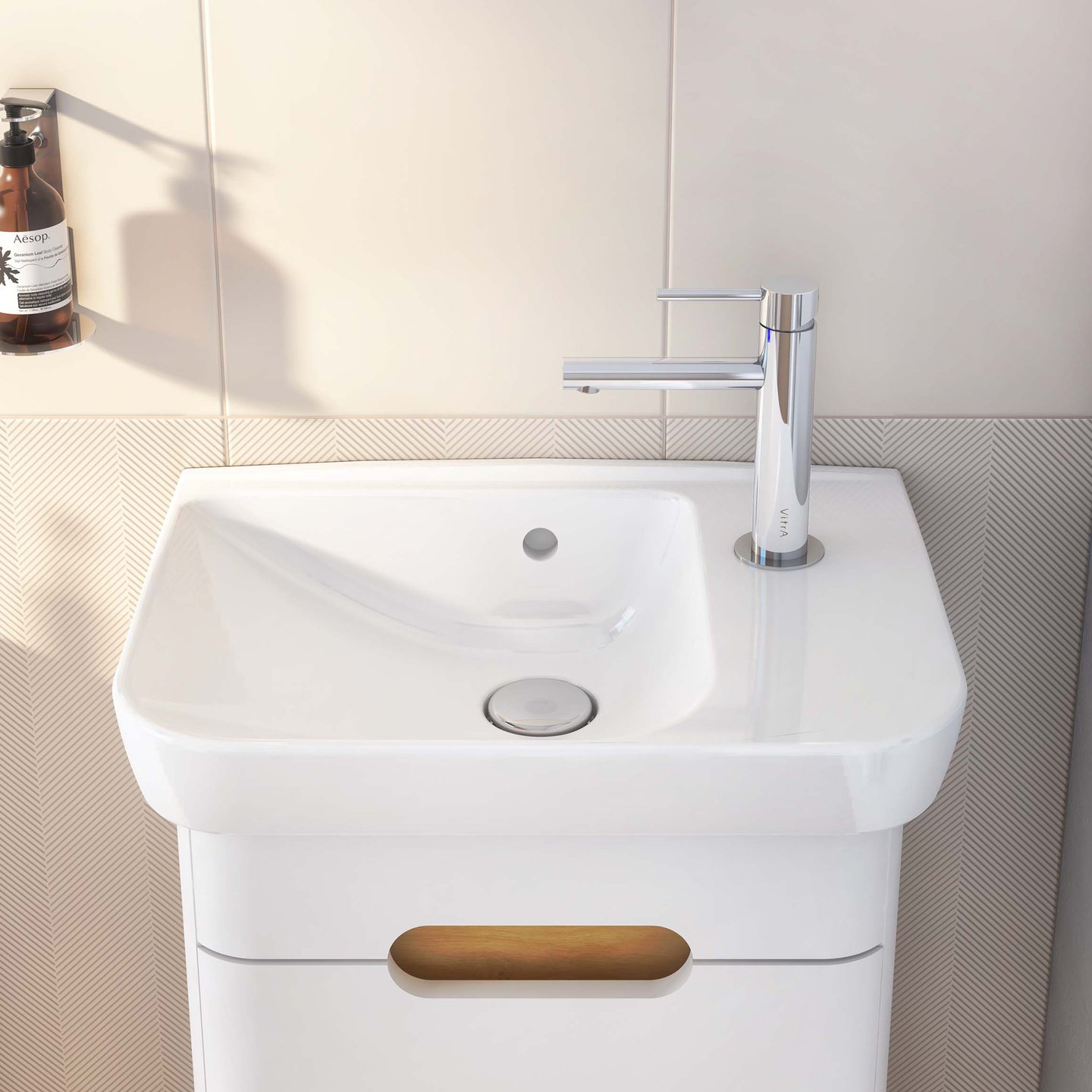 VitrA Sento Waschbecken 65 Cm Weiß – Mit Überlaufloch, Für Badarmatur, 63x48,5x19 Cm, Made In Türkei