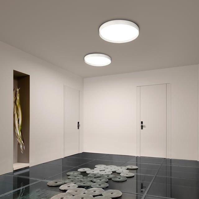 Esterni Lampada Soffitto Bagno LED Vetro Opale Alluminio Argento 3