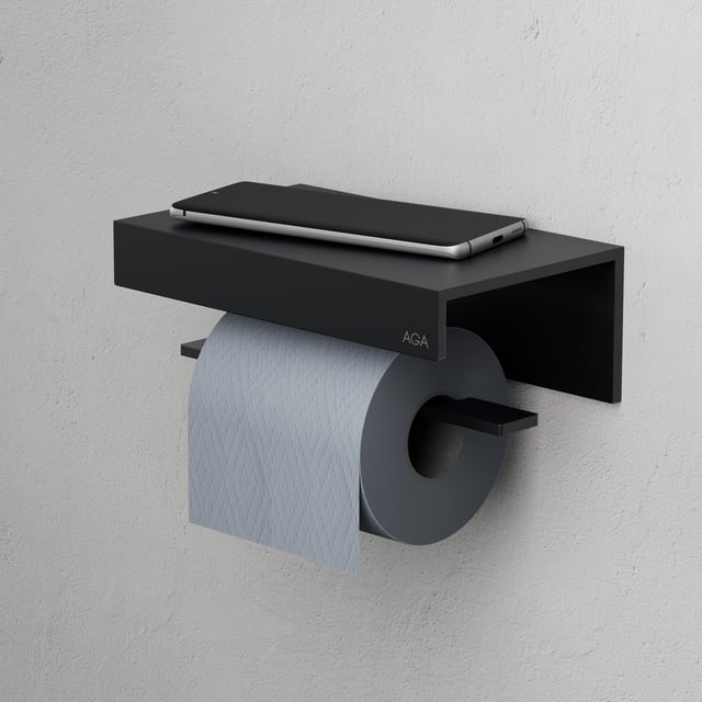 Stainless Steel Toilet Paper Holder And Brush - Toilet Paper Holder With  Wet Wipes Box, Toilet Paper Holder With Brush, Toilet Paper Holder With  Glass Shelf (matte Black)