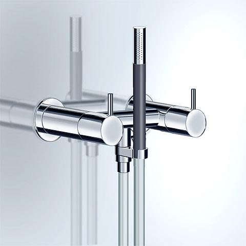 Vola 1671 exposed, two handle shower mixer chrome
