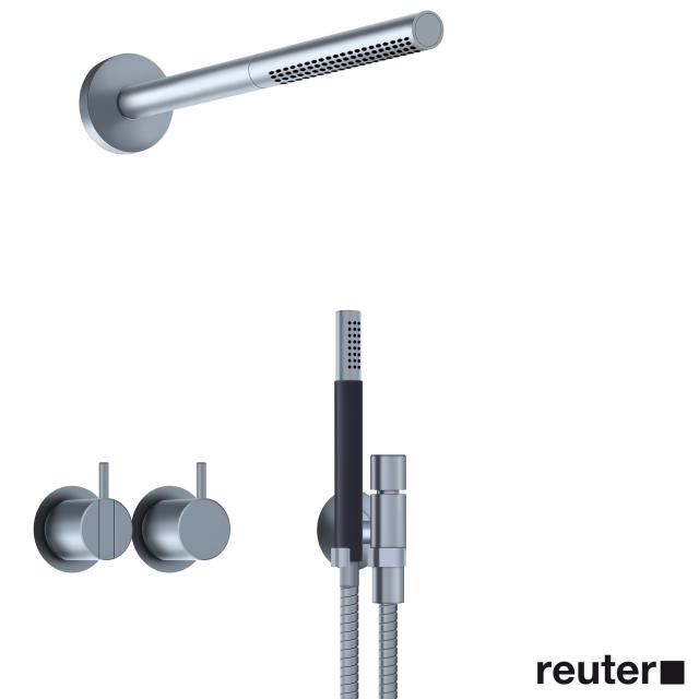 Vola 2471-081ST single lever shower mixer combination, divertable stainless steel