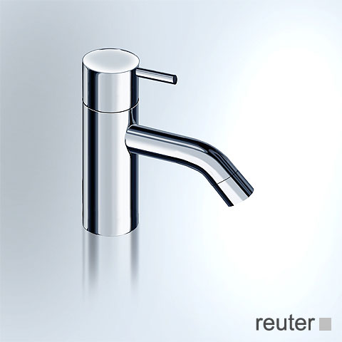 Vola RB pillar tap, operating lever: 25 mm without waste set, projection: 114 mm, stainless steel