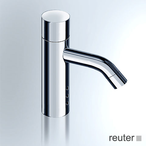 Vola RB E sensor-operated pillar tap with battery, projection: 114 mm, chrome