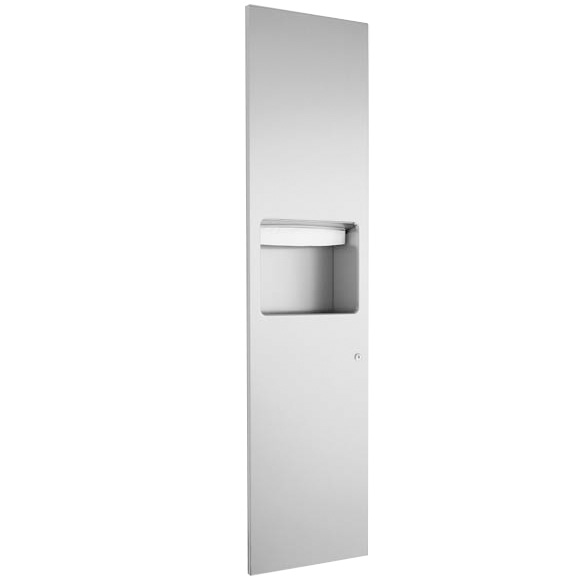 Wagner-Ewar A-Line paper towel dispenser and waste bin combination polished stainless steel