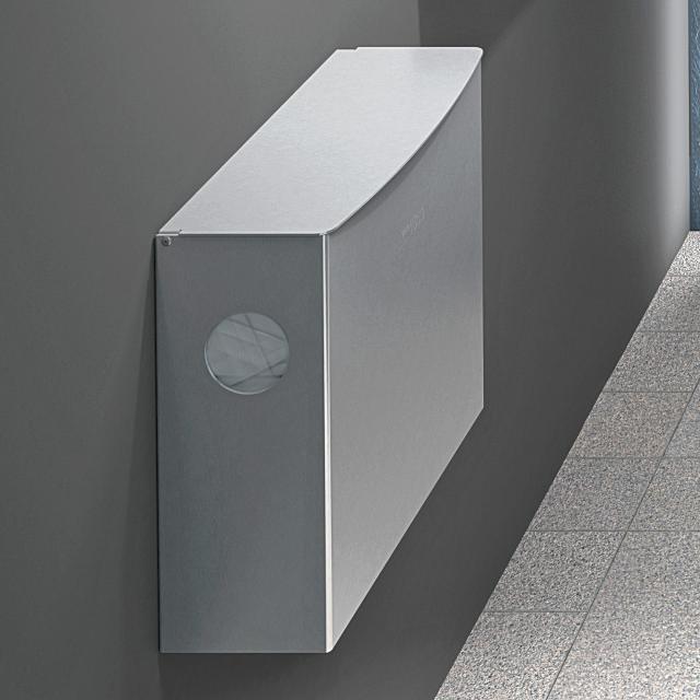 Wagner-Ewar A-Line sanitary waste bin with sanitary bag dispenser 4 litres polished stainless steel