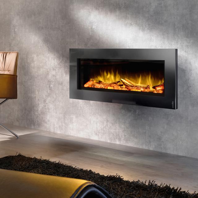 Wodtke feel the flame No. 1 prime electric fireplace with black decorative trim