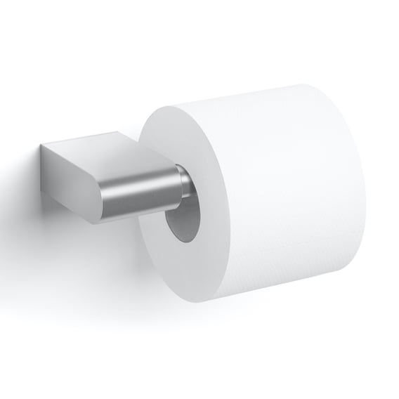 brushed steel toilet roll holder