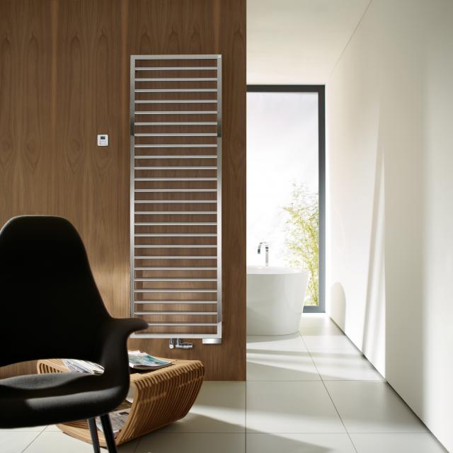 Zehnder Subway towel radiator for mixed operation with built-in heating element chrome, 590 Watt, 600 immersion heater
