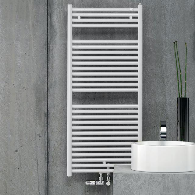 Zehnder Troja towel radiator for hot water or mixed operation white, 1063 Watt