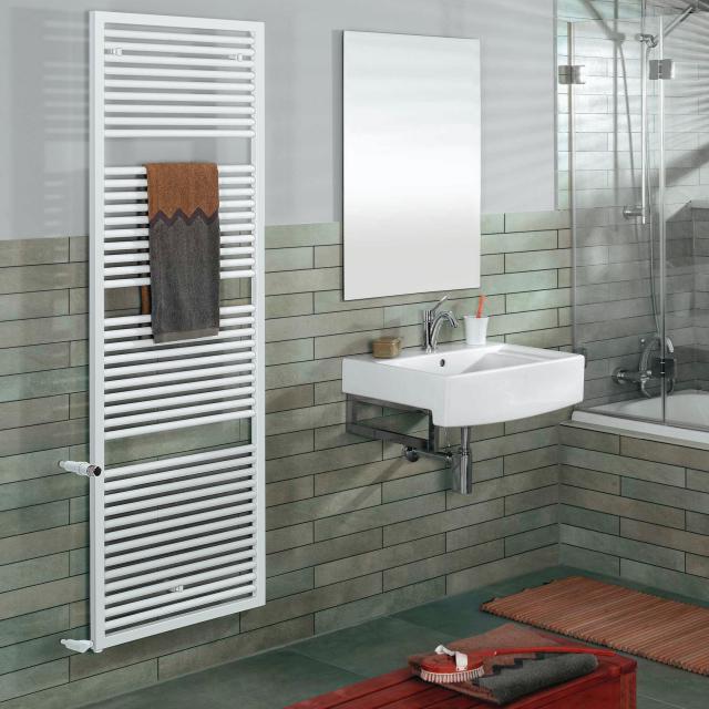 Zehnder Universal bathroom radiator as replacement model for hot water operation white, NA 50 cm, 919 Watt
