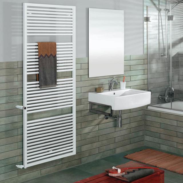 Zehnder Universal bathroom radiator as replacement model for hot water operation white, NA 90 cm, 1093 Watt