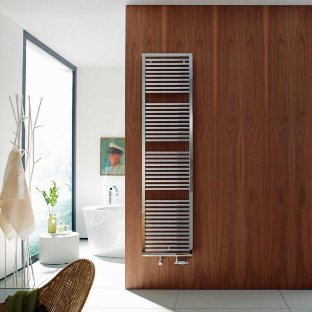 Zehnder Universal bathroom radiator for hot water or mixed operation chrome, single layer, 582 Watt