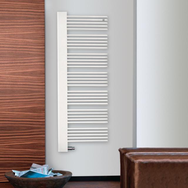Zehnder Yucca Cover towel radiator for hot water or mixed operation white, 711 Watt, right, white cover