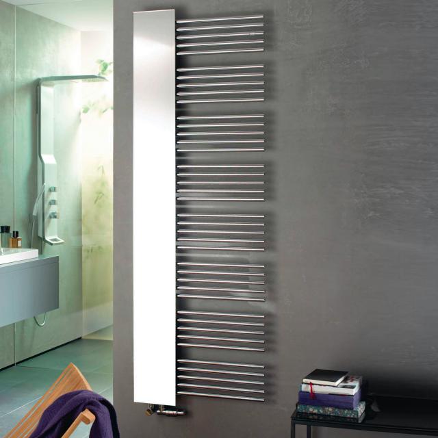 Zehnder Yucca Mirror towel radiator with mirror for hot water or mixed operation chrome, 755 Watt