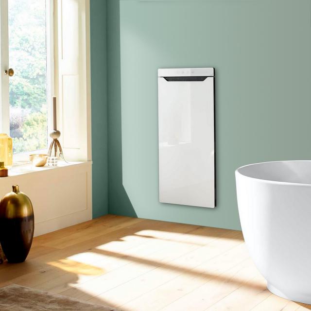 Zehnder Zenia thermal comfort unit for concealed mounting, purely electric white, hinged left